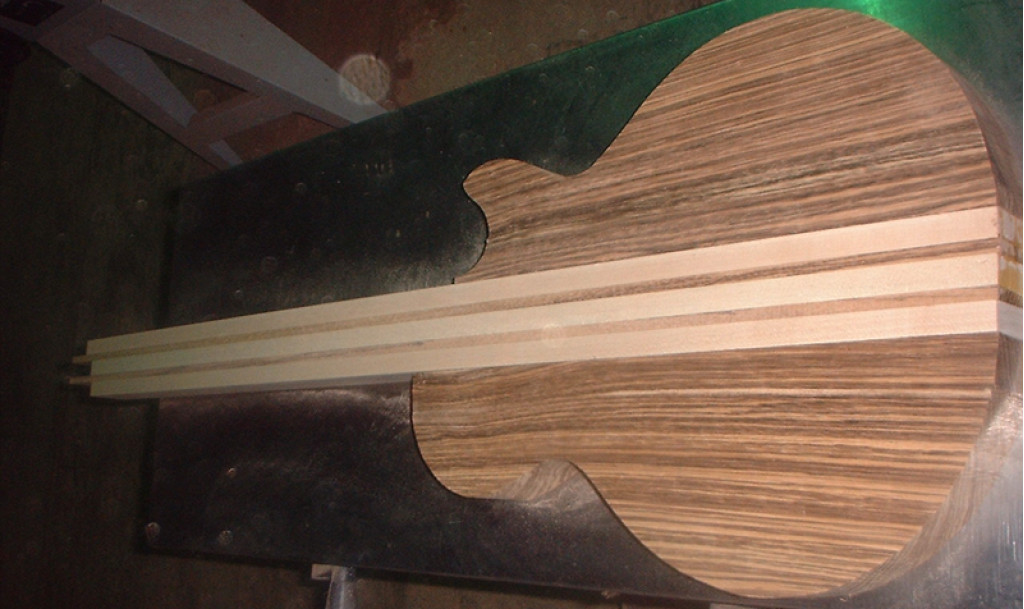 AGW Zebra Wood Single Cutaway Guitar